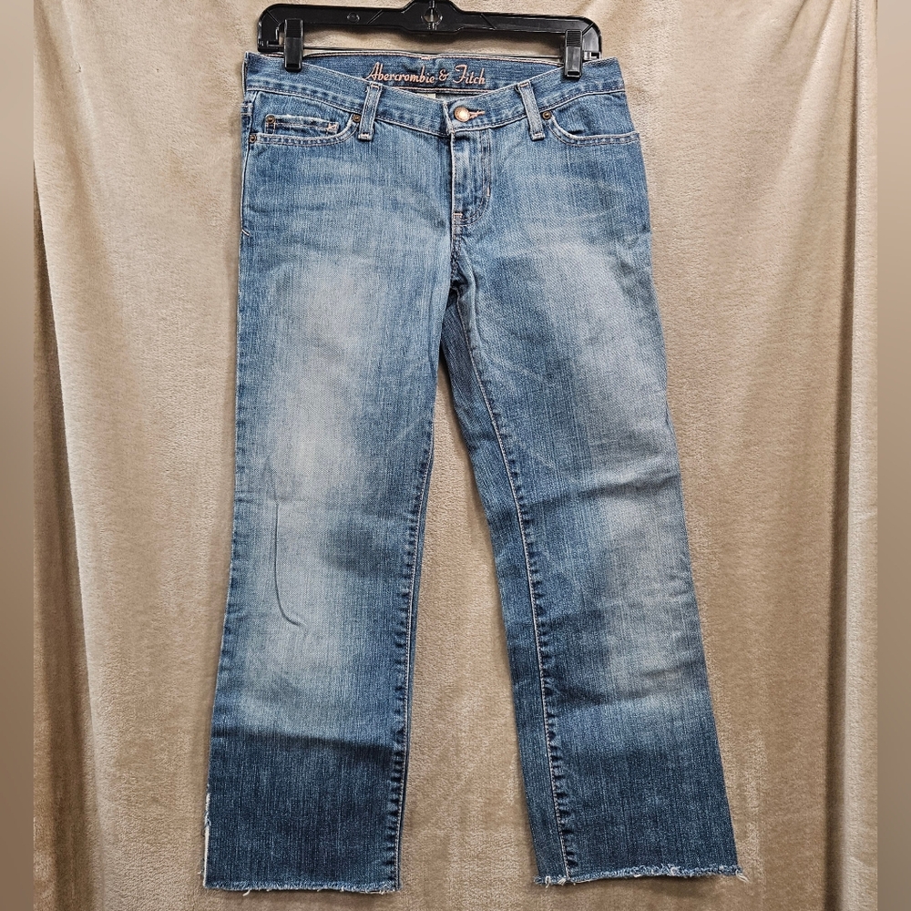 Womens Abercrombie & Fitch Vintage 5 Pocket Cutoff Capris Denim Jeans Size 2